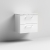 Nuie Arno Wall Hung 2-Drawer Vanity Unit with Carrera Marble Worktop 600mm Wide - Gloss White | Thumbnail Image