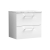 Nuie Arno Wall Hung 2-Drawer Vanity Unit with Carrera Marble Worktop 600mm Wide - Gloss White | Thumbnail Image