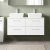 Nuie Arno Wall Hung 4-Drawer Vanity Unit with Carrera Marble Worktop 1200mm Wide - Gloss White | Thumbnail Image