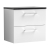 Nuie Arno Wall Hung 2-Drawer Vanity Unit with Sparkling Black Worktop 600mm Wide - Gloss White