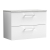 Nuie Arno Wall Hung 2-Drawer Vanity Unit with Bellato Grey Worktop 800mm Wide - Gloss White
