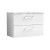 Nuie Arno Wall Hung 2-Drawer Vanity Unit with Carrera Marble Worktop 800mm Wide - Gloss White | Thumbnail Image
