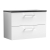 Nuie Arno Wall Hung 2-Drawer Vanity Unit with Sparkling Black Worktop 800mm Wide - Gloss White