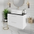 Nuie Arno Wall Hung 2-Drawer Vanity Unit with Sparkling Black Worktop 800mm Wide - Gloss White