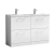Nuie Arno Floor Standing 4-Drawer Vanity Unit with Double Polymarble Basin 1200mm Wide - Gloss White | Thumbnail Image