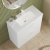 Nuie Arno Floor Standing 2-Drawer Vanity Unit with Basin-2 800mm Wide - Gloss White
