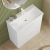 Nuie Arno Floor Standing 2-Drawer Vanity Unit with Basin-3 800mm Wide - Gloss White