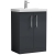 Nuie Arno Floor Standing 2-Door Vanity Unit with Basin-1 600mm Wide - Satin Anthracite