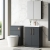 Nuie Arno Floor Standing 2-Door Vanity Unit with Basin-1 600mm Wide - Satin Anthracite