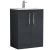 Nuie Arno Floor Standing 2-Door Vanity Unit with Basin-2 600mm Wide - Satin Anthracite