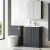 Nuie Arno Floor Standing 2-Door Vanity Unit with Basin-2 600mm Wide - Satin Anthracite