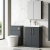 Nuie Arno Floor Standing 2-Door Vanity Unit with Basin-3 600mm Wide - Satin Anthracite