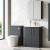 Nuie Arno Floor Standing 2-Door Vanity Unit with Basin-4 600mm Wide - Satin Anthracite