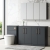 Nuie Arno Floor Standing 4-Door Vanity Unit with Worktop 1200mm Wide - Satin Anthracite