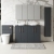 Nuie Arno Floor Standing 4-Door Vanity Unit with Worktop 1200mm Wide - Satin Anthracite | Thumbnail Image