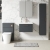 Nuie Arno Wall Hung 1-Drawer Vanity Unit with Basin-1 600mm Wide - Satin Anthracite