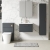 Nuie Arno Wall Hung 1-Drawer Vanity Unit with Basin-2 600mm Wide - Satin Anthracite