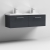 Nuie Arno Wall Hung 2-Drawer Vanity Unit with Double Polymarble Basin 1200mm Wide - Satin Anthracite