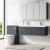 Nuie Arno Wall Hung 2-Drawer Vanity Unit with Double Polymarble Basin 1200mm Wide - Satin Anthracite