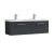 Nuie Arno Wall Hung 2-Drawer Vanity Unit with Double Polymarble Basin 1200mm Wide - Satin Anthracite