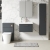 Nuie Arno Wall Hung 1-Drawer Vanity Unit with Basin-3 600mm Wide - Satin Anthracite