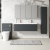 Nuie Arno Wall Hung 2-Drawer Vanity Unit with Double Ceramic Basin 1200mm Wide - Satin Anthracite
