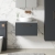 Nuie Arno Wall Hung 1-Drawer Vanity Unit with Bellato Grey Worktop 600mm Wide - Satin Anthracite | Thumbnail Image