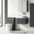 Nuie Arno Wall Hung 1-Drawer Vanity Unit with Bellato Grey Worktop 600mm Wide - Satin Anthracite | Thumbnail Image