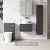 Nuie Arno Wall Hung 1-Drawer Vanity Unit with Bellato Grey Worktop 600mm Wide - Satin Anthracite | Thumbnail Image