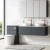 Nuie Arno Wall Hung 2-Drawer Vanity Unit with Bellato Grey Worktop 1200mm Wide - Satin Anthracite | Thumbnail Image