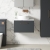 Nuie Arno Wall Hung 1-Drawer Vanity Unit with Carrera Marble Worktop 600mm Wide - Satin Anthracite | Thumbnail Image