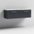 Nuie Arno Wall Hung 2-Drawer Vanity Unit with Carrera Marble Worktop 1200mm Wide - Satin Anthracite | Thumbnail Image