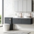 Nuie Arno Wall Hung 2-Drawer Vanity Unit with Carrera Marble Worktop 1200mm Wide - Satin Anthracite | Thumbnail Image