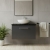 Nuie Arno Wall Hung 1-Drawer Vanity Unit with Sparkling Black Worktop 600mm Wide - Satin Anthracite