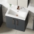 Nuie Arno Wall Hung 2-Door Vanity Unit with Basin-1 600mm Wide - Satin Anthracite