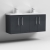 Nuie Arno Wall Hung 4-Door Vanity Unit with Double Polymarble Basin 1200mm Wide - Satin Anthracite