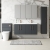 Nuie Arno Wall Hung 4-Door Vanity Unit with Double Polymarble Basin 1200mm Wide - Satin Anthracite