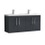 Nuie Arno Wall Hung 4-Door Vanity Unit with Double Polymarble Basin 1200mm Wide - Satin Anthracite