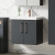 Nuie Arno Wall Hung 2-Door Vanity Unit with Basin-3 600mm Wide - Satin Anthracite