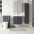 Nuie Arno Wall Hung 2-Door Vanity Unit with Basin-3 600mm Wide - Satin Anthracite