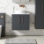 Nuie Arno Wall Hung 2-Door Vanity Unit with Carrera Marble Worktop 600mm Wide - Satin Anthracite | Thumbnail Image