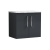 Nuie Arno Wall Hung 2-Door Vanity Unit with Carrera Marble Worktop 600mm Wide - Satin Anthracite | Thumbnail Image