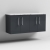 Nuie Arno Wall Hung 4-Door Vanity Unit with Carrera Marble Worktop 1200mm Wide - Satin Anthracite | Thumbnail Image