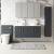 Nuie Arno Wall Hung 4-Door Vanity Unit with Carrera Marble Worktop 1200mm Wide - Satin Anthracite | Thumbnail Image