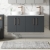 Nuie Arno Wall Hung 4-Door Vanity Unit with Carrera Marble Worktop 1200mm Wide - Satin Anthracite | Thumbnail Image