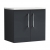 Nuie Arno Wall Hung 2-Door Vanity Unit with Sparkling White Worktop 600mm Wide - Satin Anthracite