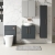 Nuie Arno Wall Hung 2-Door Vanity Unit with Worktop 600mm Wide - Satin Anthracite | Thumbnail Image