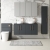Nuie Arno Wall Hung 4-Door Vanity Unit with Worktop 1200mm Wide - Satin Anthracite | Thumbnail Image