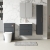 Nuie Arno Wall Hung 2-Drawer Vanity Unit with Basin-1 600mm Wide - Satin Anthracite