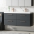 Nuie Arno Wall Hung 4-Drawer Vanity Unit with Double Ceramic Basin 1200mm Wide - Satin Anthracite
